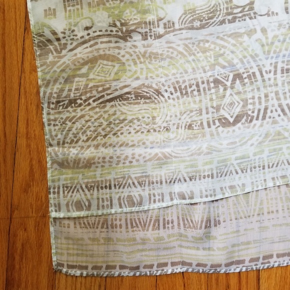 Chicos Georgette Poncho White Brown Multi L/XL - Picture 3 of 5